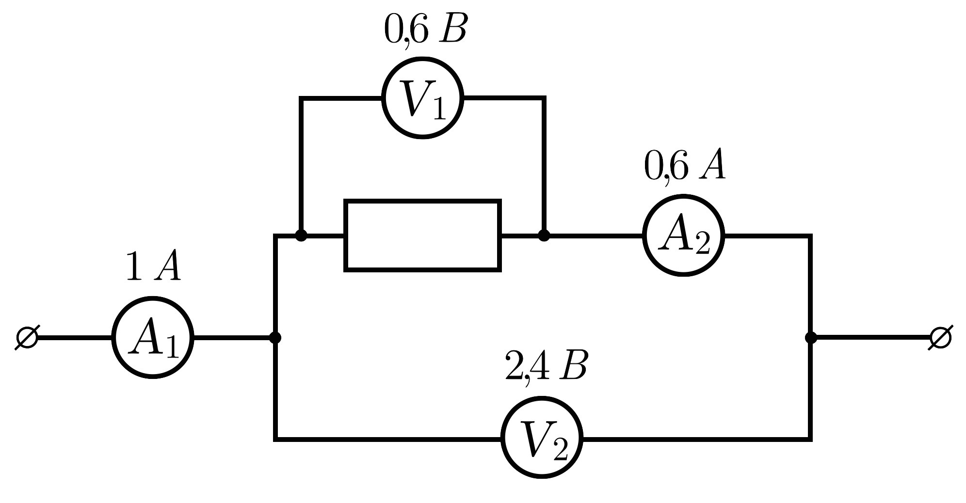 В электрической цепи схема которой изображена на рисунке измерительные приборы идеальные вольтметр